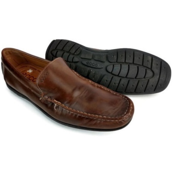 Ecco Men\'s Brown Leather Moccasin Loafers Sz EU 45 main image 2